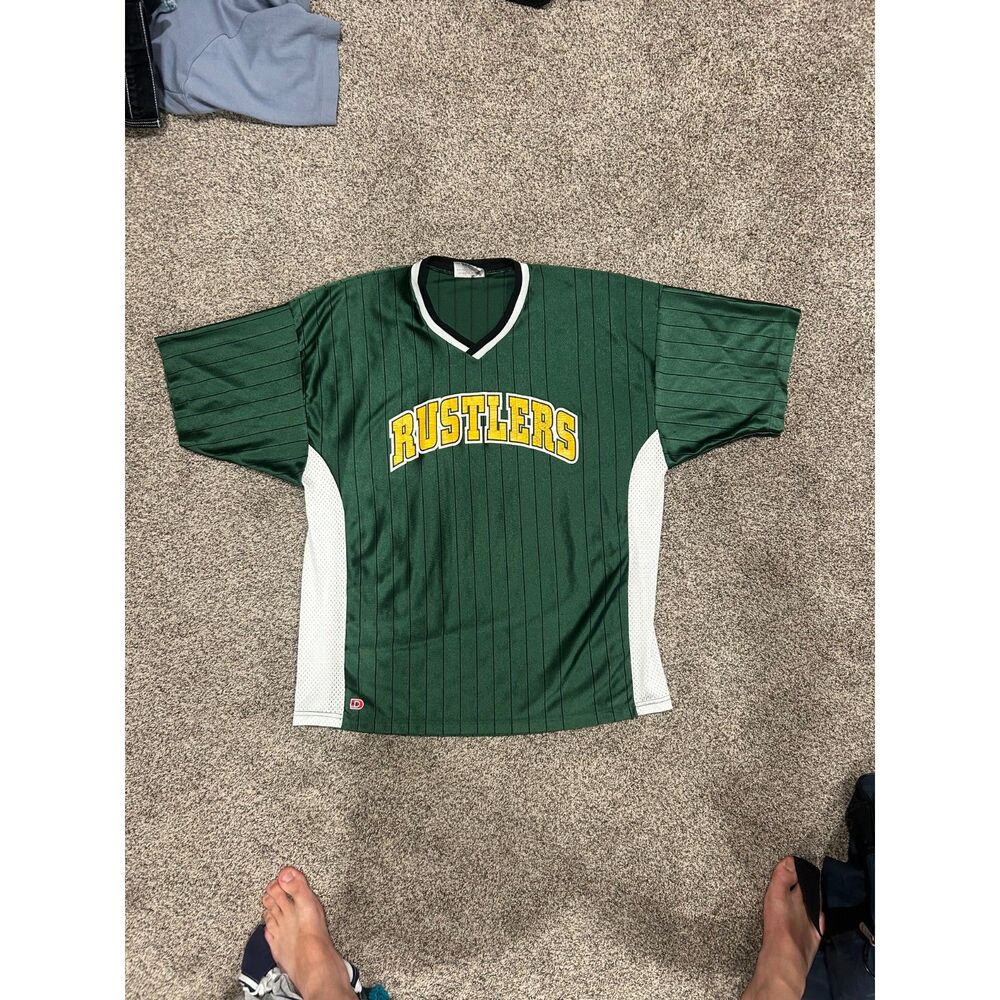 1990's Rustlers Dodger Green Pinstripe Jersey